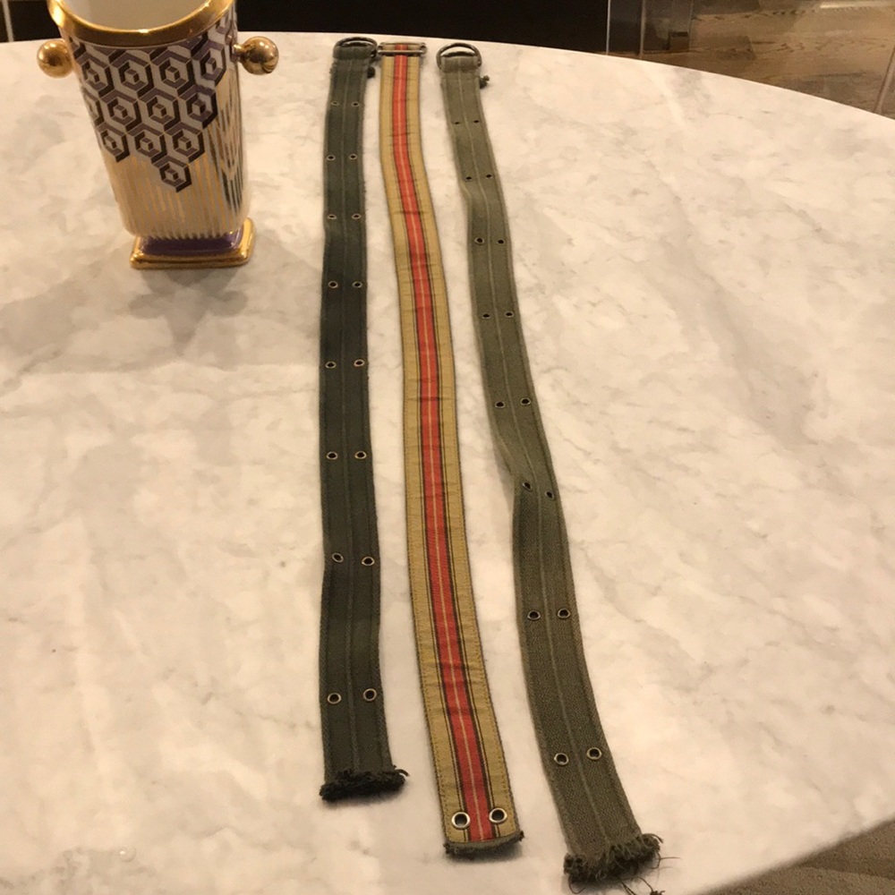 Vintage cloth d-ring belts
